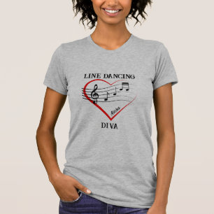 Musique de Pays Ligne de Coeur Danser Diva T-Shirt