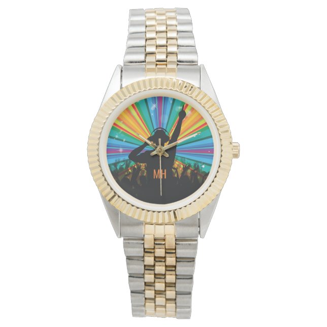Musique DJ montres monogrammes personnalisées (devant)
