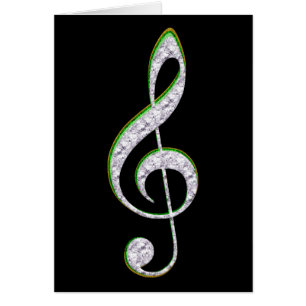 MUSIQUE Émeraude et diamant Clé Treble