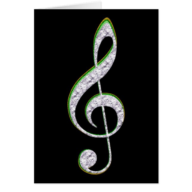MUSIQUE Émeraude et diamant Clé Treble (Devant)
