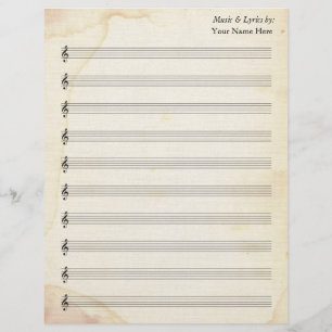 Musique en feuille blanche 10 Stave vieux papier