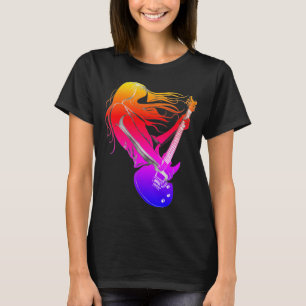 musique femmes tshirts jazz guitare en laiton
