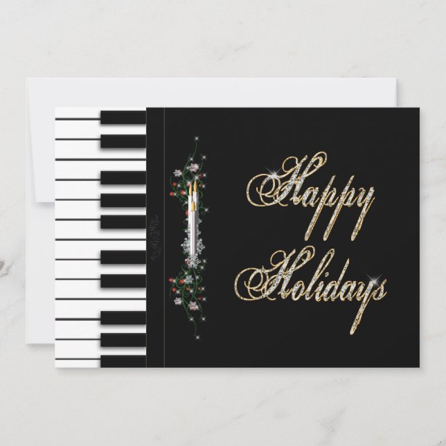 Musique Fêtes Invitations - Piano - Musical (Devant)