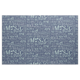 Musique Genres Word Collage tissu personnalisé