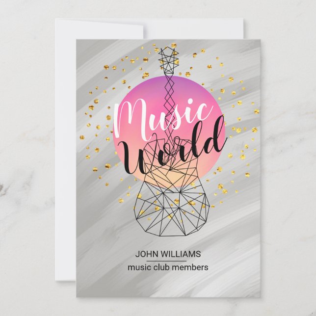 Musique Guitare Merci Aquarelle Nature Gris (Devant)