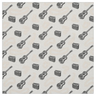 Musique Guitare Radio Motif Tissu de lin personnal