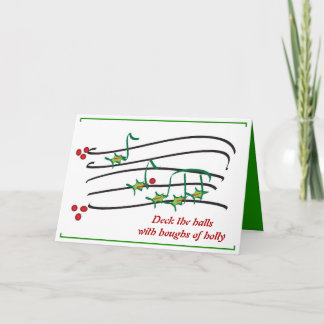 Musique Holly Berries 1 carte de Noël contemporain