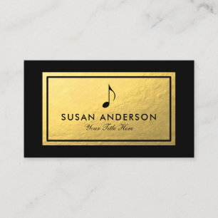 Musique Huitième note - Faux Gold Foil Carte de vi