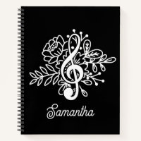 Musique Journal Treble Clef Fleurs Musicien