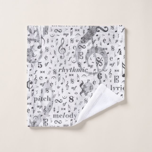 Musique Note Motif Thème (Gant de toilette)