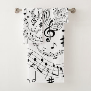 Musique, Notes musicales, Noir et Blanc