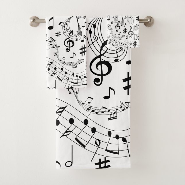 Musique, Notes musicales, Noir et Blanc (En situation)