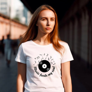 Musique Nourrit Mon Soul Vinyl Album T-Shirt