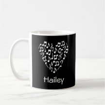 Musique personnalisée Coeur Mug (noir)