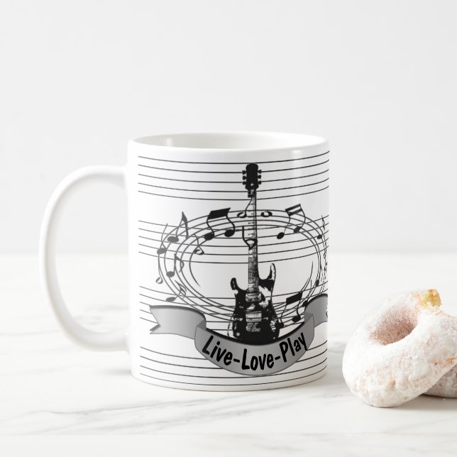 Musique Personnalisée Et Thème Guitare Café Mug (Avec donut)