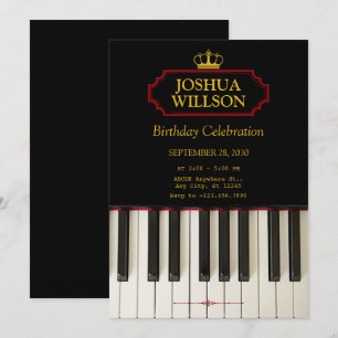 Musique Piano Keys anniversaire Invitation