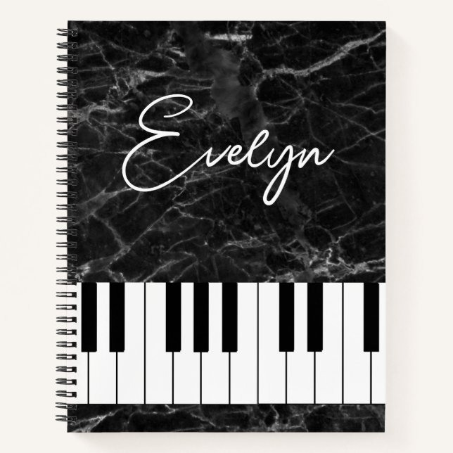 Musique Piano Thème Spiral Carnet Pianiste (Devant)