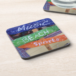 Musique, Plage, Dessous de verre de liège sportif