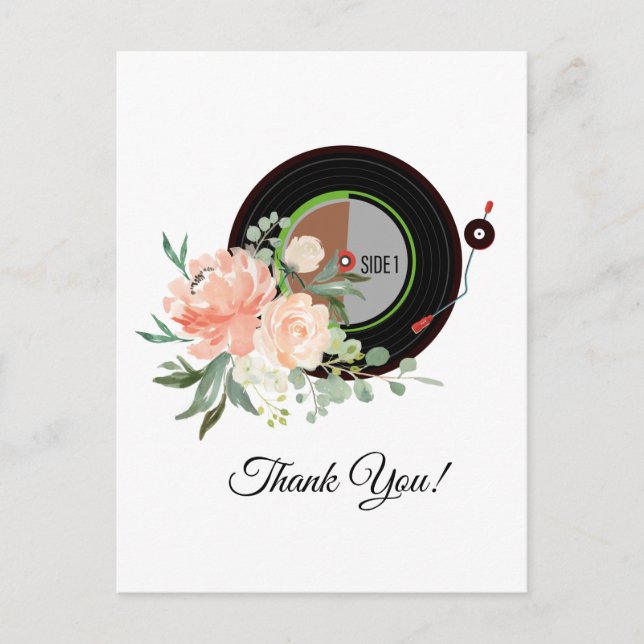 musique pour adultes, carte de remerciement de dis (Devant)