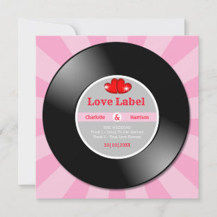Musique Retro Vinyl Record Faire-part de mariage