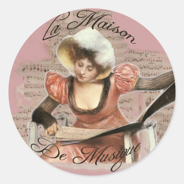 Musique Runder Aufkleber (Vorderseite)