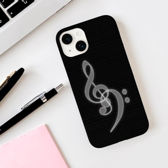 Musique - Treble et Bass Clef iPhone 14 Coque (Créateur téléchargé)
