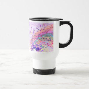 Musique violet feuille Colorsplash Travel Mug