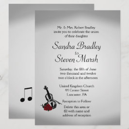 Musique violon Faire-part de mariage 6,5 po x 8,75