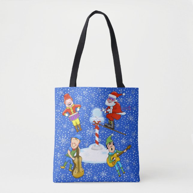 Musizierelfen mit Weihnachtsfeiertag Tasche (Vorderseite)