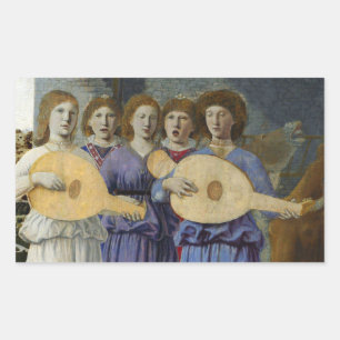 MUSIZIERENDE WEIHNACHTSENGEL von PIERO DELLA FRANC Rechteckiger Aufkleber