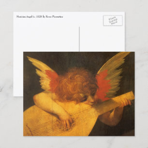 Musizierender Engel mit Laute von Rosso Fiorentino Postkarte