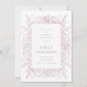 Musk Rose Floral Invitation Anniversaire