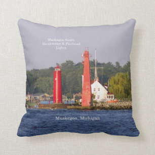 Muskegon Eingang beleuchtet quadratisches Kissen