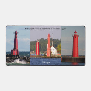 Muskegon South Bkw & Pierhead Lights Schreibtischm Schreibtischunterlage