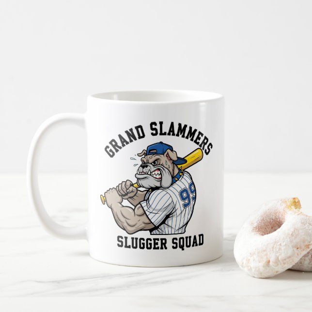 Muskel Bulldog Baseball Team Spirit Kaffeetasse (Mit Donut)