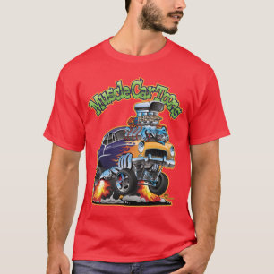 Muskel Car Toons Automotive Cartoon Comic Buch Com T-Shirt