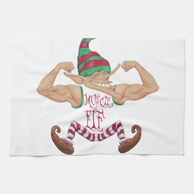 Muskel Elf Geschirrtuch (Horizontal)