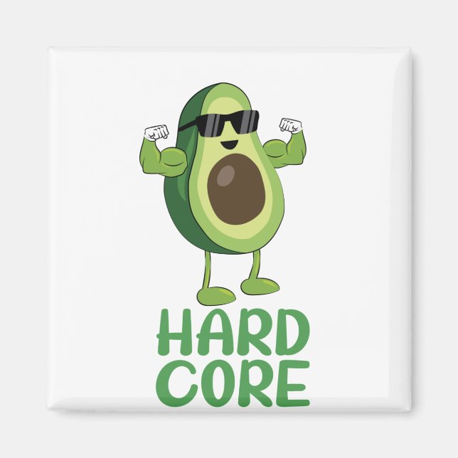 Muskel Hardcore Avocado Funny Magnet (Vorne)