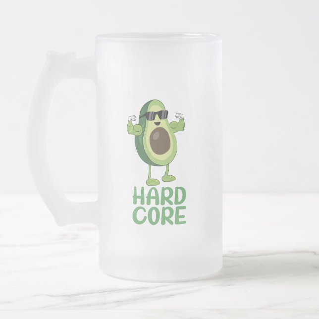 Muskel Hardcore Avocado Funny Mattglas Bierglas (Links)