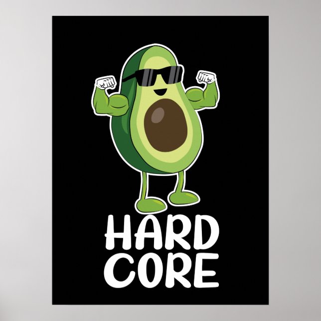 Muskel Hardcore Avocado Funny Poster (Vorne)