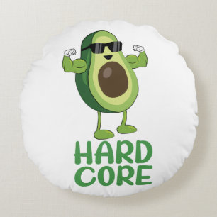Muskel Hardcore Avocado Funny Rundes Kissen