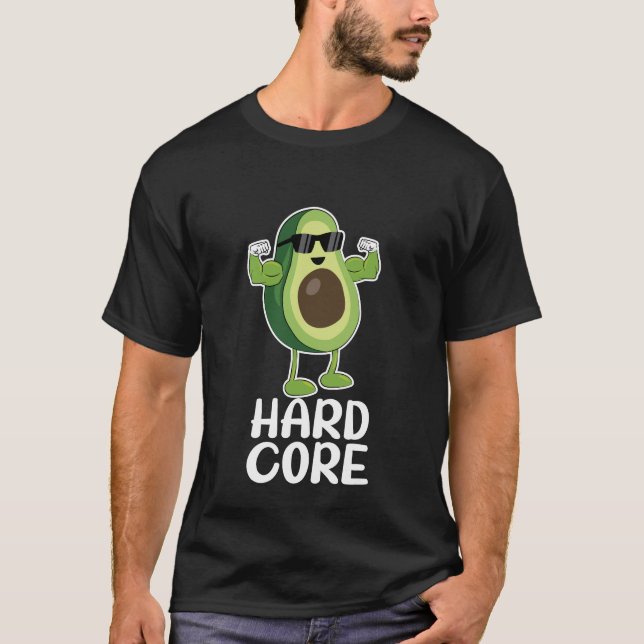 Muskel Hardcore Avocado Funny T-Shirt (Vorderseite)