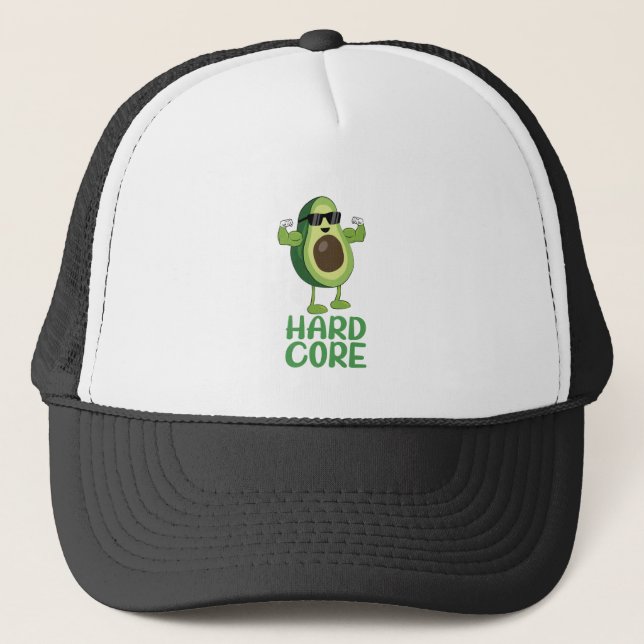 Muskel Hardcore Avocado Funny Truckerkappe (Vorderseite)