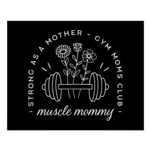 Muskel-Mami Fitnessstudio-Mama starke Mutter lusti Poster