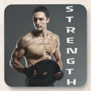 Muskel Man Strength Lift Weight Gym Workout Getränkeuntersetzer