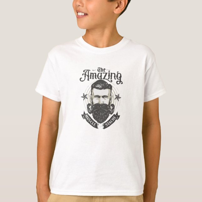 Muskel Stache T-Shirt (Vorderseite)