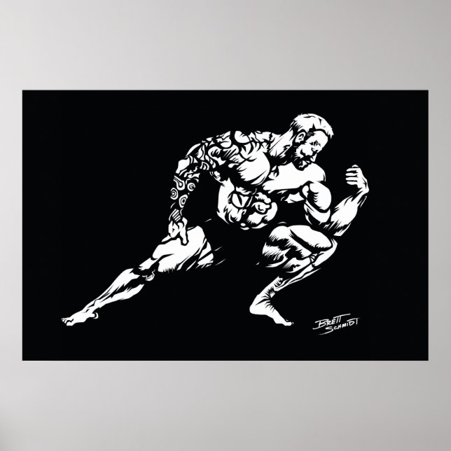 Muskel Tattoo Bodybuilder Poster (Vorne)