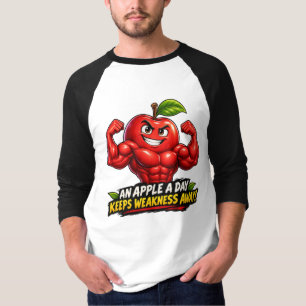 Muskelapfel – Starkes Frucht-Fitness-Cartoon T-Shirt