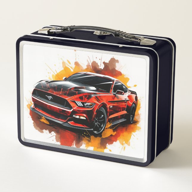 Muskelauto-Lunchbox Metall Brotdose (Rückseite)