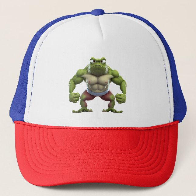 Muskelfrosch, starker Muskelfrosch Truckerkappe (Vorderseite)